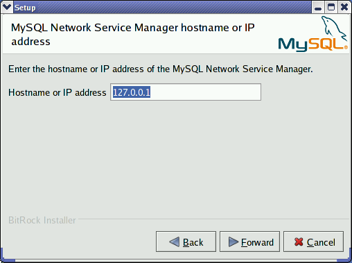 MySQL Network Service Agent: MySQL Network
            Service Manager hostname