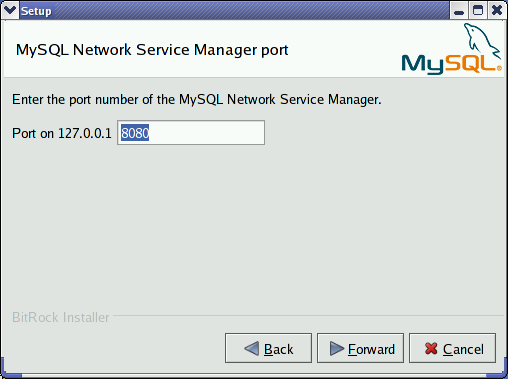 MySQL Network Service Agent: MySQL Network
            Service Manager port number